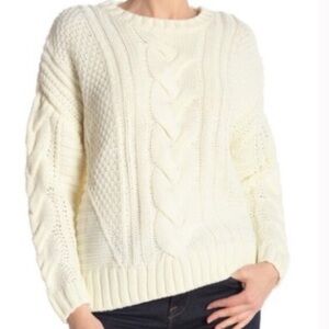 One A Ivory Cable Knit Sweater